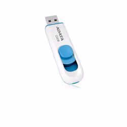 ADATA C008, 16 Go, USB Type-A, 2.0, Slide, 10 g, Bleu, Blanc