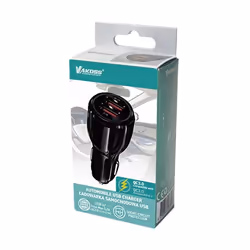 Vakoss Automobile USB Charger Caméra Numérique, Lampe de poche, GPS, MP3, MP4, Téléphone portable, Tablette Noir CC Charge rapide Auto