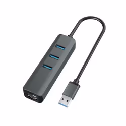 Vakoss TC-4502X, USB 3.2 Gen 1 (3.1 Gen 1) Type-A, RJ-45, USB 3.2 Gen 1 (3.1 Gen 1) Type-A, 5000 Mbit/s, Noir, Aluminium, Fas ...