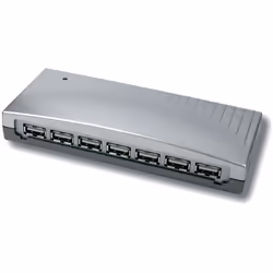 EXSYS 7-Port USB 2.0 Hub, 480 Mbit/s, Argent, CE, FCC, RoHS, Windows 98SE/Me/2000/XP/Vista Linux Mac OS, 250 g, 0 - 55 °C