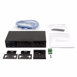 EXSYS EX-11227HMVS hub & concentrateur USB 3.2 Gen 1 (3.1 Gen 1) Type-B 5000 Mbit/s Noir - Vue supplémentaire 3