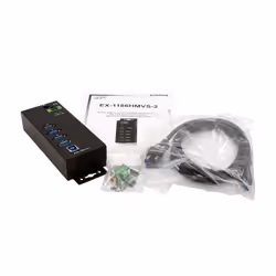 EXSYS EX-1186HMVS-2 hub & concentrateur USB 3.2 Gen 1 (3.1 Gen 1) Type-B 5000 Mbit/s Noir
