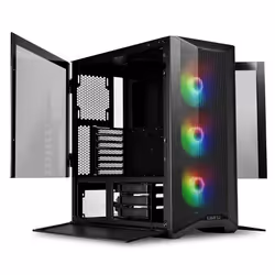 Lian Li LANCOOL II MESH RGB, Midi Tower, PC, Noir, Transparent, ATX, EATX, ITX, micro ATX, Mesh, Acier, Verre trempé, Multico ...