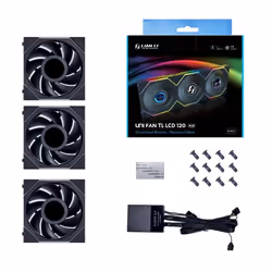 Lian Li UNI FAN TL LCD, Ventilateur, 12 cm, 350 tr/min, 1900 tr/min, Noir