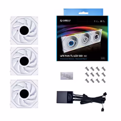 Lian Li UNI FAN TL LCD, Ventilateur, 12 cm, 350 tr/min, 1900 tr/min, Blanc
