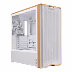 Lian Li Lancool LAN217W, Midi Tower, PC, Blanc, Bois, ATX, EATX, SSI EEB, Acier, Verre trempé, Bois, 18 cm