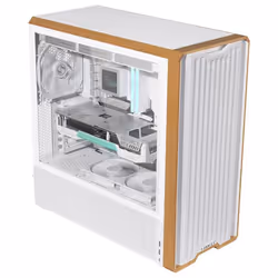 Lian Li Lancool LAN217W unité centrale Midi Tower Blanc, Bois