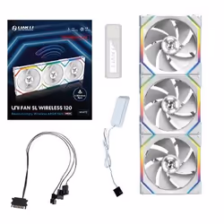 Lian Li UNI FAN SL Wireless 120 Reverse Blade, Ventilateur, 12 cm, Blanc
