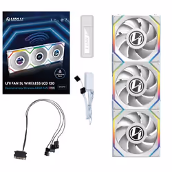 Lian Li UNI FAN SL Wireless LCD 120, Ventilateur, 12 cm, Blanc