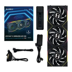Lian Li 12TLLCD1W3B système de refroidissement d’ordinateur Boitier PC Ventilateur 12 cm Noir