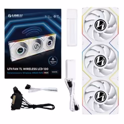 Lian Li 12TLLCD1W3W, Ventilateur, 12 cm, 350 tr/min, 1900 tr/min, Blanc