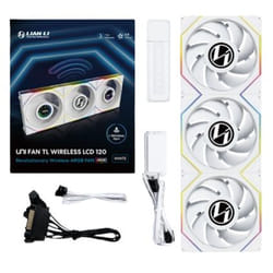 Lian Li 12TLLCD1W3W système de refroidissement d’ordinateur Boitier PC Ventilateur 12 cm Blanc