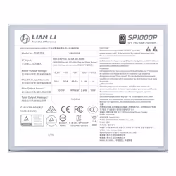 Lian Li SP1000P unité d'alimentation d'énergie 1000 W 24-pin ATX SFX Blanc - Vue supplémentaire 7