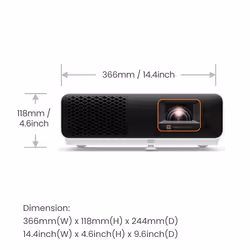 BenQ X500i vidéo-projecteur Projecteur à focale courte 2200 ANSI lumens DLP 2160p (3840x2160) Noir, Blanc - Vue supplémentaire 7