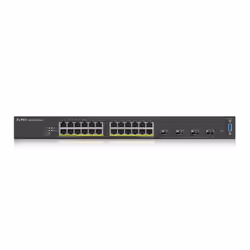 Zyxel XGS2210-28HP Géré L2 Gigabit Ethernet (10/100/1000) Connexion Ethernet, supportant l'alimentation via ce port (PoE) 1U Noir