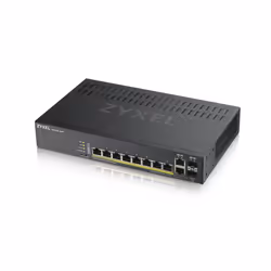 Zyxel GS1920-8HPV2 Géré Gigabit Ethernet (10/100/1000) Connexion Ethernet, supportant l'alimentation via ce port (PoE) Noir - Vue supplémentaire 4