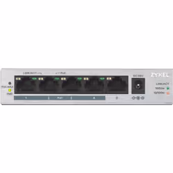 Zyxel GS1005HP Non-géré Gigabit Ethernet (10/100/1000) Connexion Ethernet, supportant l'alimentation via ce port (PoE) Argent