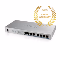 Zyxel GS1008HP Non-géré Gigabit Ethernet (10/100/1000) Connexion Ethernet, supportant l'alimentation via ce port (PoE) Argent - Vue supplémentaire 6