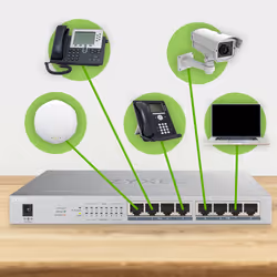 Zyxel GS1008HP Non-géré Gigabit Ethernet (10/100/1000) Connexion Ethernet, supportant l'alimentation via ce port (PoE) Argent - Vue supplémentaire 7