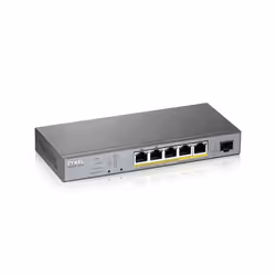 Zyxel GS1350-6HP-EU0101F commutateur réseau Géré L2 Gigabit Ethernet (10/100/1000) Connexion Ethernet, supportant l'alimentation via ce port (PoE) Gris - Vue supplémentaire 4