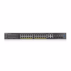 Zyxel GS2220-28HP Géré L2 Gigabit Ethernet (10/100/1000) Connexion Ethernet, supportant l'alimentation via ce port (PoE) Noir