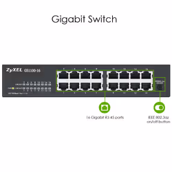 Zyxel GS1100-16 Non-géré Gigabit Ethernet (10/100/1000) - Vue supplémentaire 6