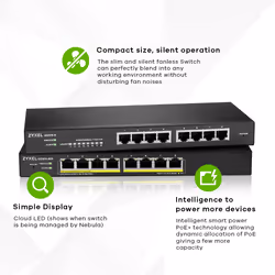 Zyxel GS1915-8 Géré L2 Gigabit Ethernet (10/100/1000) Noir - Vue supplémentaire 4