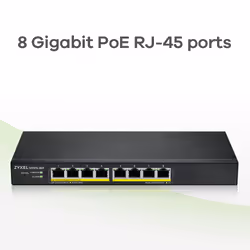 Zyxel GS1915-8EP Géré L2 Gigabit Ethernet (10/100/1000) Connexion Ethernet, supportant l'alimentation via ce port (PoE) Noir - Vue supplémentaire 6