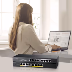 Zyxel GS1915-8EP Géré L2 Gigabit Ethernet (10/100/1000) Connexion Ethernet, supportant l'alimentation via ce port (PoE) Noir - Vue supplémentaire 8