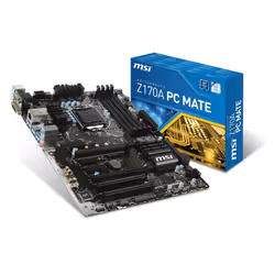 MSI Z170A PC Mate, Intel, LGA 1151 (Emplacement H4), Intel® Celeron®, Intel® Pentium®, DDR4-SDRAM, 64 Go, DIMM