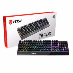 MSI Vigor GK30, Taille réelle (100 %), USB, Clavier mécanique, QWERTZ, LED RGB, Noir