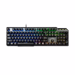 MSI VIGOR GK50 ELITE BOX WHITE, Taille réelle (100 %), USB, Clavier mécanique, QWERTZ, LED RGB, Noir, Métallique