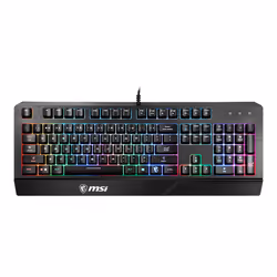 MSI VIGOR GK20, Taille réelle (100 %), USB, Clavier à membrane, QWERTZ, LED RGB, Noir