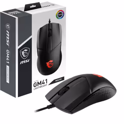 MSI Clutch GM41 Lightweight, Droitier, Optique, USB Type-A, 16000 DPI, 1 ms, Noir