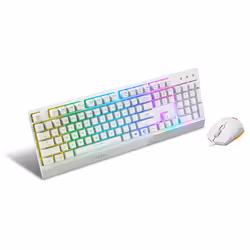 MSI Vigor GK30 Combo White, USB, Clavier mécanique, QWERTY, LED RGB, Blanc, Souris incluse