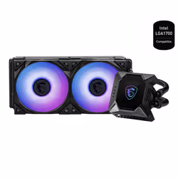 MSI MPG CORELIQUID K240 V2, Kit de refroidissement, 12 cm, 2500 tr/min, 39,9 dB, 77,4 cfm, Noir