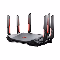MSI RADIX AXE6600 WIFI 6E TRI-BAND, Wi-Fi 6 (802.11ax), Bi-bande (2,4 GHz / 5 GHz), Ethernet/LAN, Noir, Rouge, Routeur