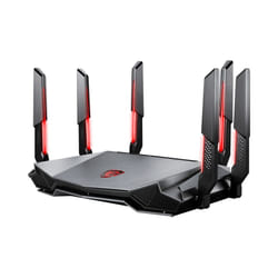 MSI RADIX AXE6600 WIFI 6E TRI-BAND routeur sans fil Gigabit Ethernet Bi-bande (2,4 GHz / 5 GHz) Noir, Rouge