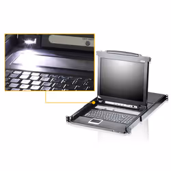 ATEN Commutateur KVM VGA LCD à un seul rail PS/2-USB 8 ports - Vue supplémentaire 3