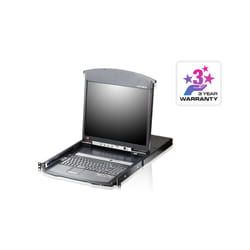 ATEN Commutateur KVM LCD à deux rails 16 ports Multi-Interface Cat 5 sur IP accès de partage 1 local/distant