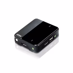 ATEN Commutateur KVM DisplayPort/audio USB 2 ports (4K pris en charge et câbles inclus), 4096 x 2160 pixels, 4K Ultra HD, 2,1 ...