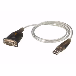ATEN Convertisseur USB vers série (100 cm), Noir, Métallique, 1 m, USB Type-A, DB-9, Mâle, Mâle