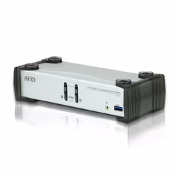 ATEN Commutateur KVMP™ DisplayPort 2 ports USB 3.0 (câbles inclus), 3840 x 2160 pixels, 4K Ultra HD, 2 W, Noir, Gris