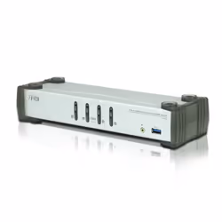 ATEN Commutateur KVMP™ DisplayPort 4 ports USB 3.0 (câbles inclus), 3840 x 2160 pixels, 2,99 W, Noir, Gris
