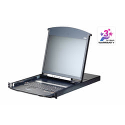 ATEN Commutateur KVM LCD à deux rails 16 ports Multi-Interface Cat 5 sur IP accès de partage 1 local/1 distant