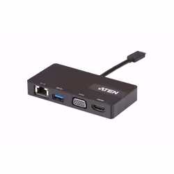 ATEN UH3232, Avec fil, USB 3.2 Gen 1 (3.1 Gen 1) Type-C, 10,100,1000 Mbit/s, Noir, 4K Ultra HD, 3840 x 2160 pixels