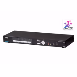 ATEN Commutateur KVMP™ multivue DVI USB à 4 ports, 1920 x 1200 pixels, Ethernet/LAN, Full HD, Grille de montage, 9,7 W, 1U