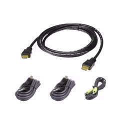 ATEN Kit de câbles KVM sécurisé HDMI USB 1,8 M, 1,8 m, HDMI, Noir, USB Type-A/3.5mm/HDMI, USB Type-B/3.5mm/HDMI, Mâle