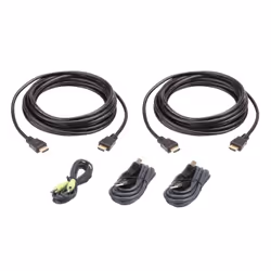 ATEN Kit de câbles KVM sécurisé deux affichages HDMI USB 3 M, 3 m, HDMI, Noir, USB A, HDMI, 3.5 mm, USB B, HDMI, 3.5 mm, Mâle