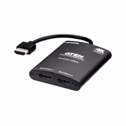 ATEN Répartiteur HDMI True 4K à 2 ports, HDMI, 2x HDMI, 4096 x 2160 pixels, Noir, Aluminium, 4K Ultra HD